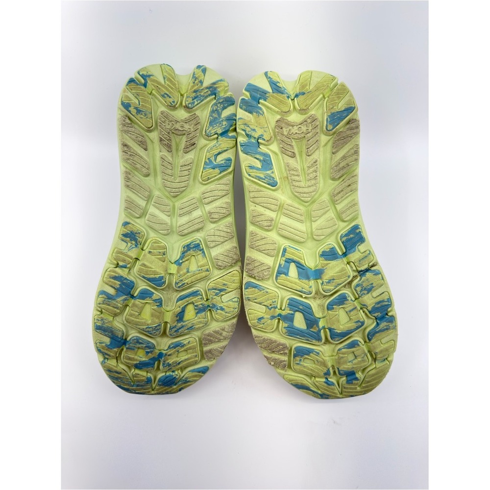 Hoka Womens 8 White Kawana Running Shoes Sneakers Teal Pink Lime Green - Picture 9 of 10